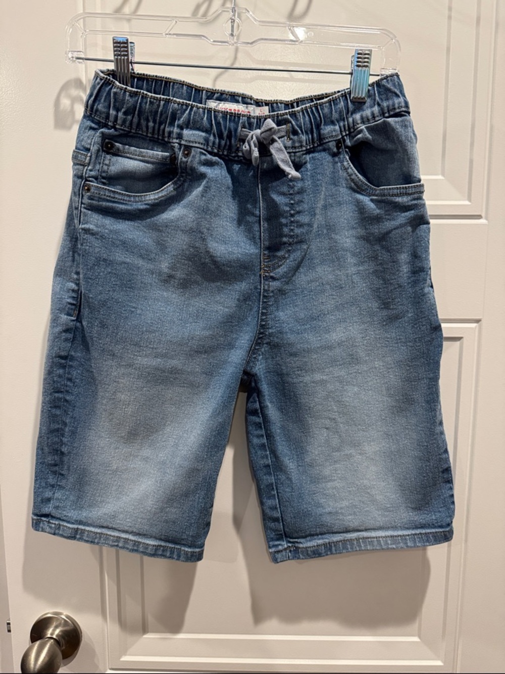 Lucky Brand Boys' Light Blue Denim Pull-On Shorts with Drawstring